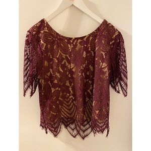 Express lace short sleeve top